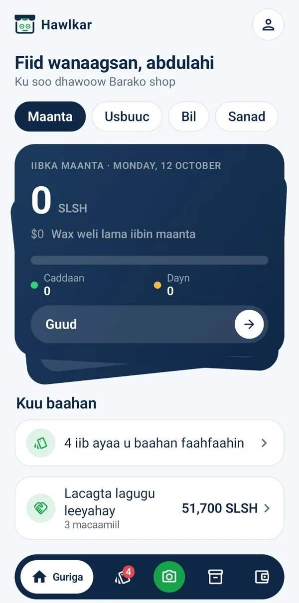 Guriga: iibka maanta